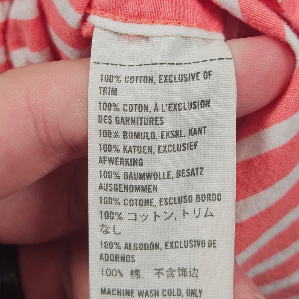 Hollister Button Up Shirt Mens XL Pink White Striped Pocket‎ Preppy Beach Y2K - Picture 7 of 8